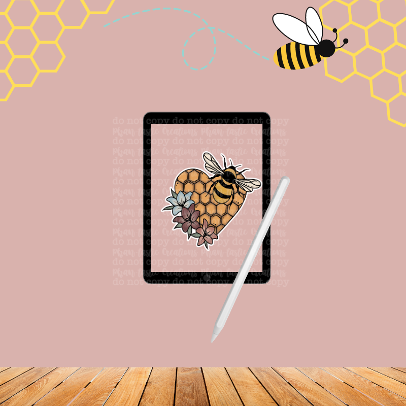 Bee Heart Sticker