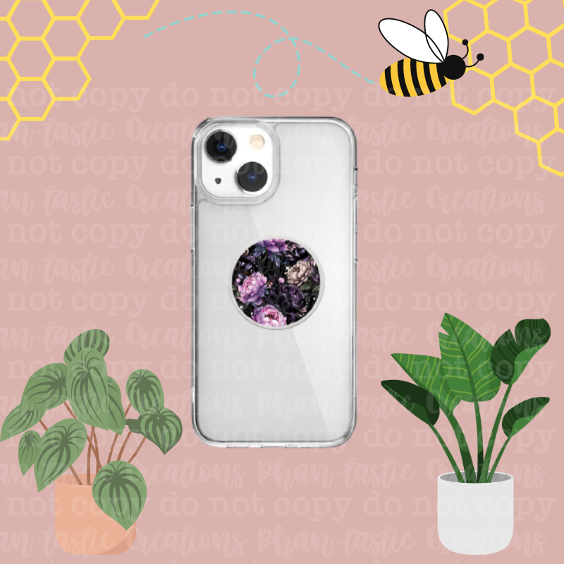 Black Floral Phone Acessory