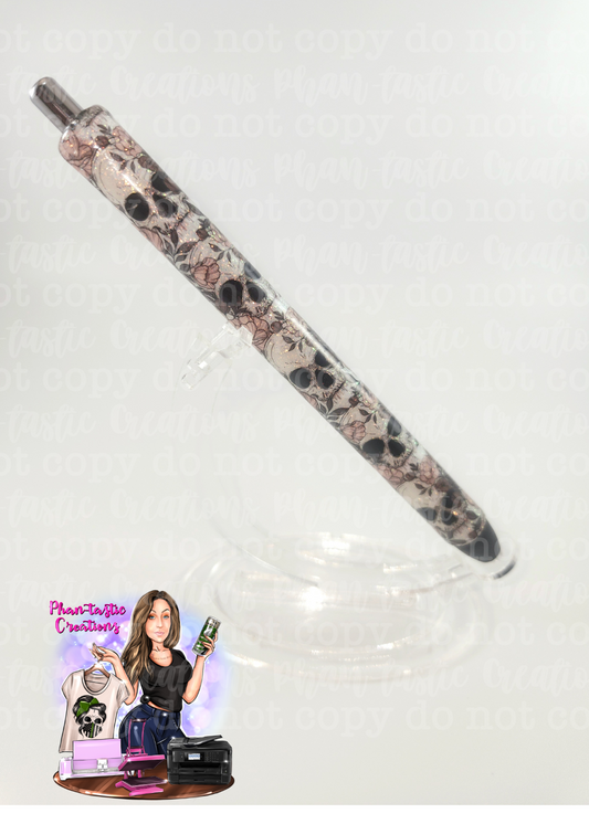 Floral Skull pen