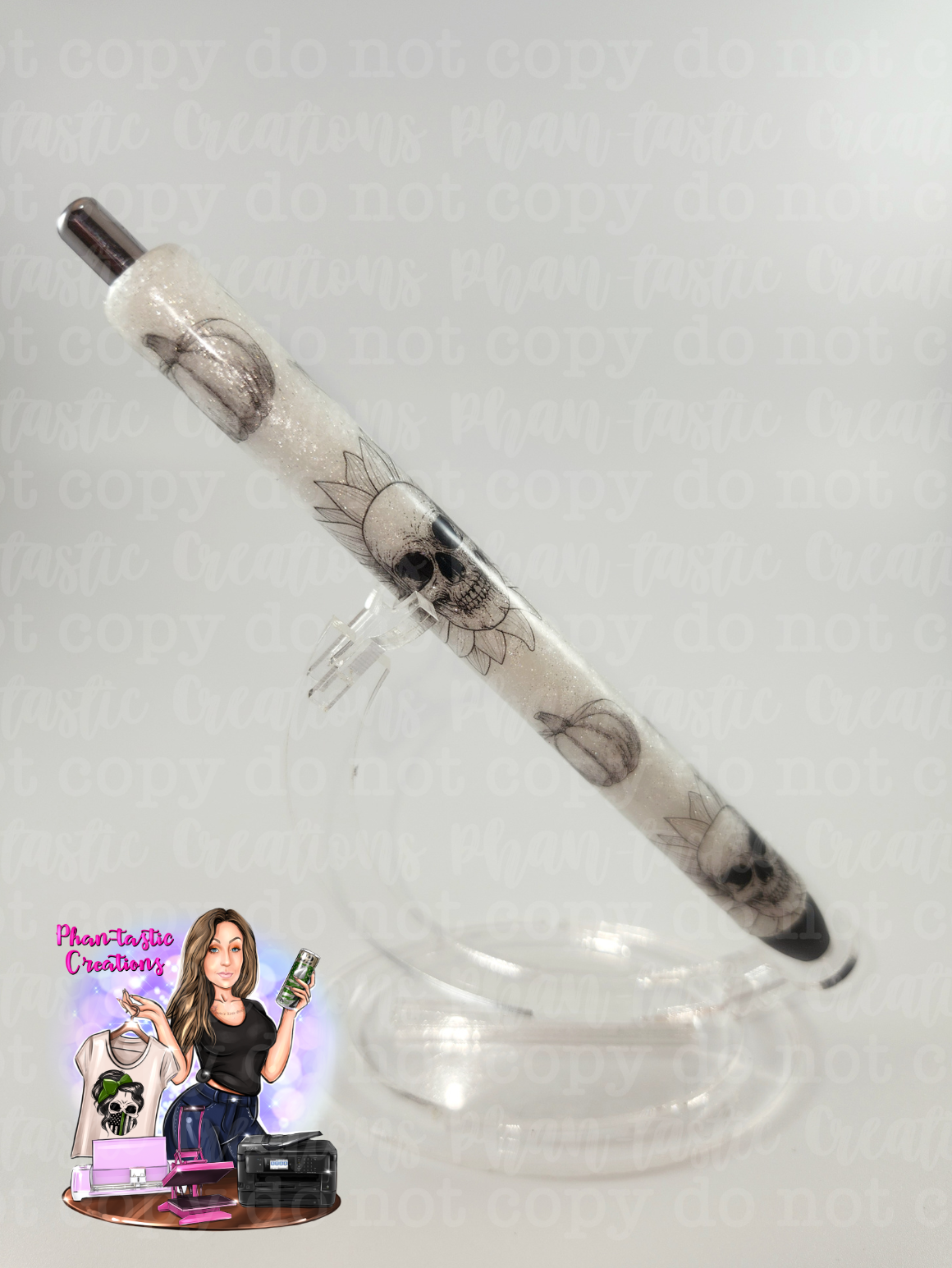 Sunflower Skull Pen
