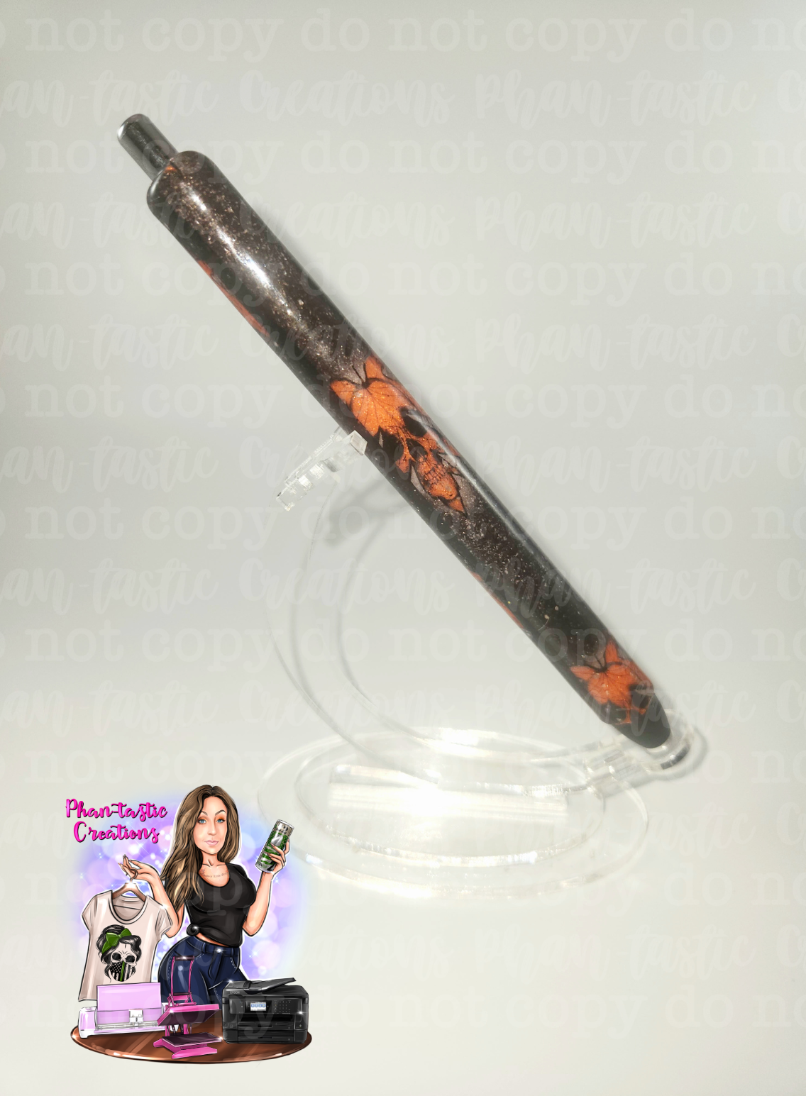 Back Orange Leaf Pen