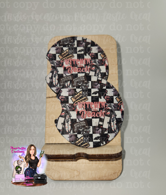 Witch beach Print Car Coaster