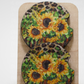 Leopard Sunflower Car Coaster