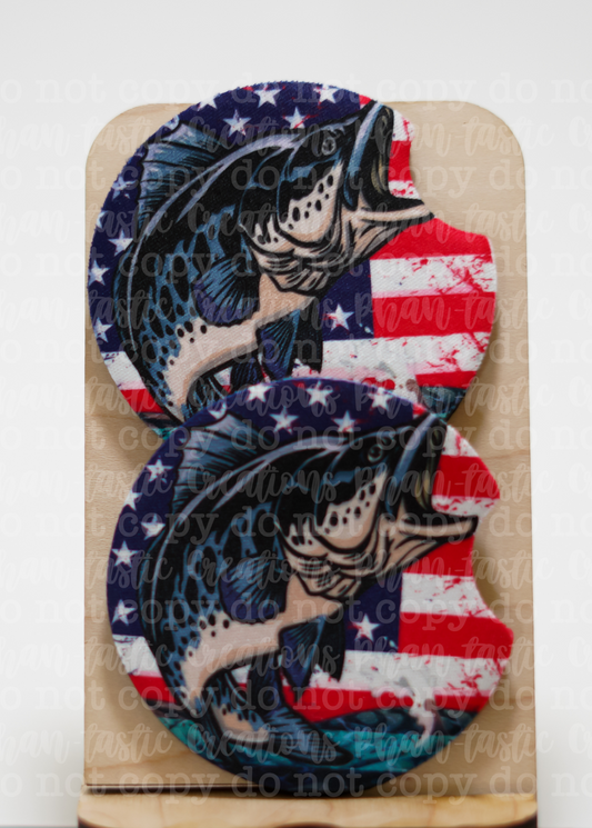 Flag Fish Car Coaster