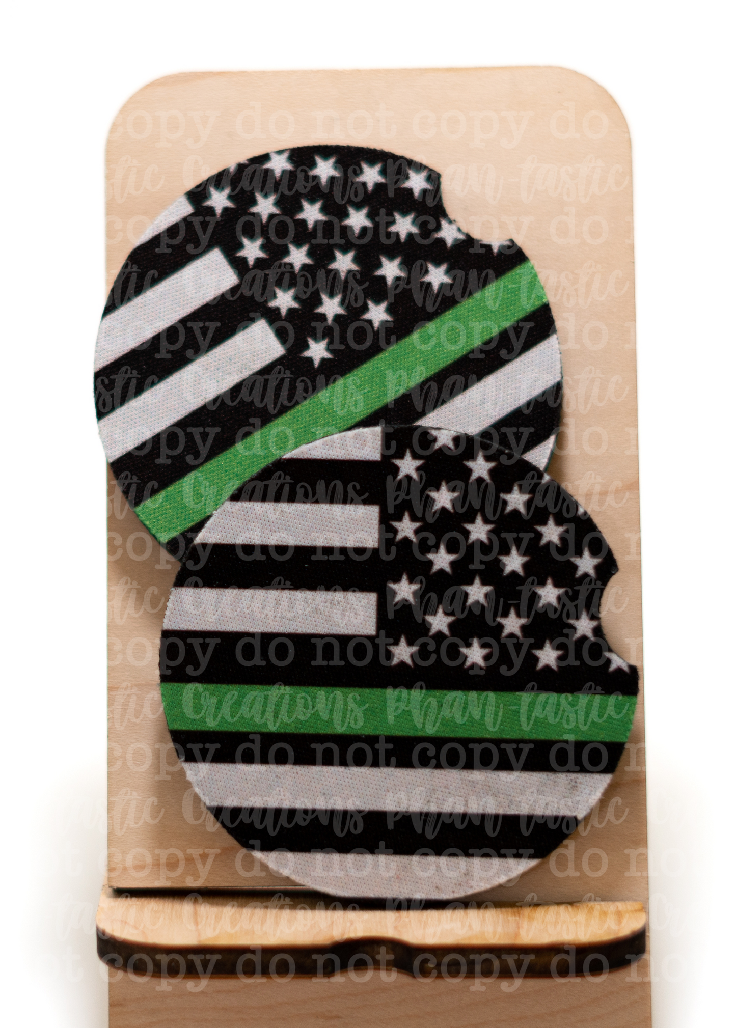 Thin Green Line Car Coaster