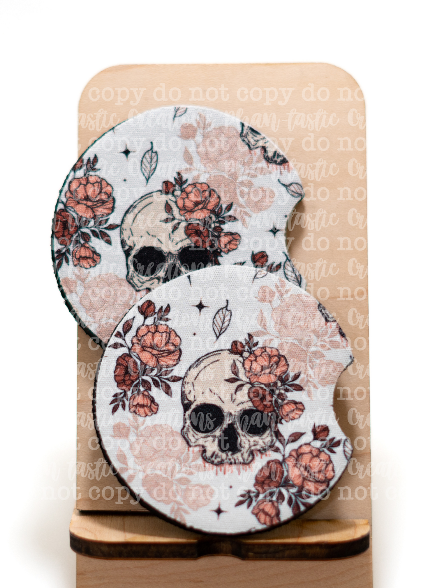 Floral Skull Car Coaster